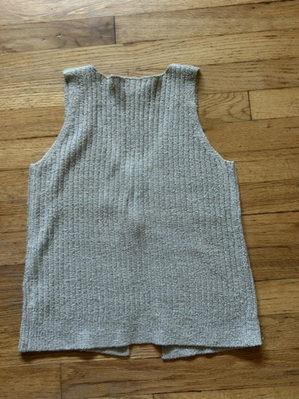 Line & Dot Metallic Champagne Gold Knit Button Front Vest Size S - Picture 3 of 6